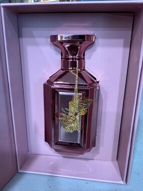 Aroma360Luxury Rose Gold Perfume Bottle with Gold Butterfly Accent